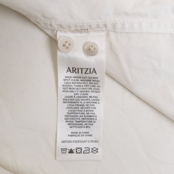 Aritzia Babaton Utility Shirt Relaxed Tencel Twill Button Up Shirt Off White - Picture 13 of 15